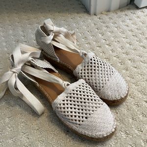 Women’s hand made in Spain espadrille’s. Size 37.  Off white.